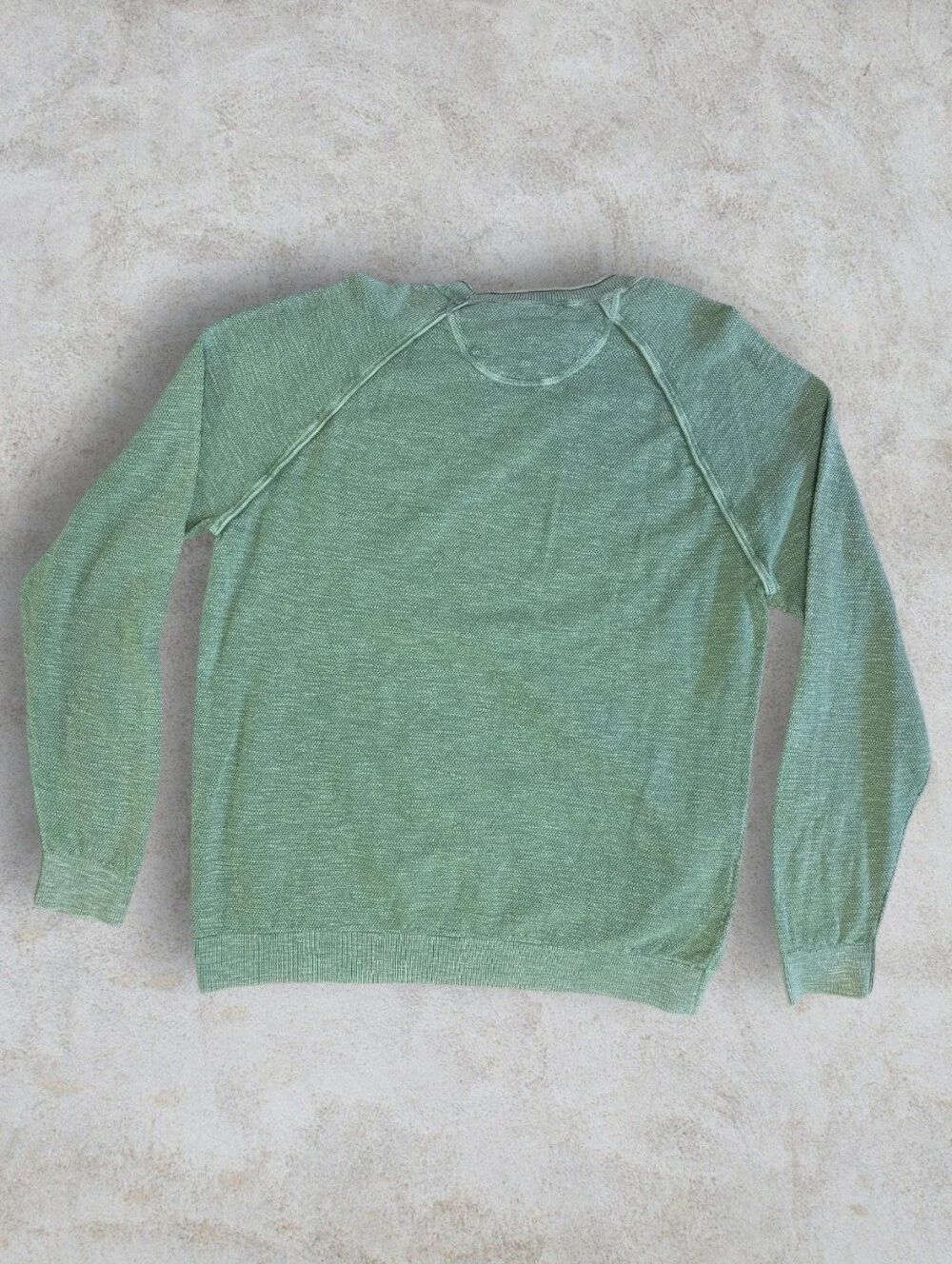 Tommy Bahama Green Textured Cotton Knit Crewneck Sweater Size Large